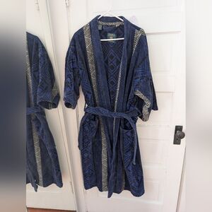 Blue Geometric Patterned Robe